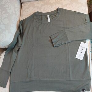 NEW! Glyder Lounge L/S Fern Green Isosoft Sweatshirt Thumbholes Modal Large